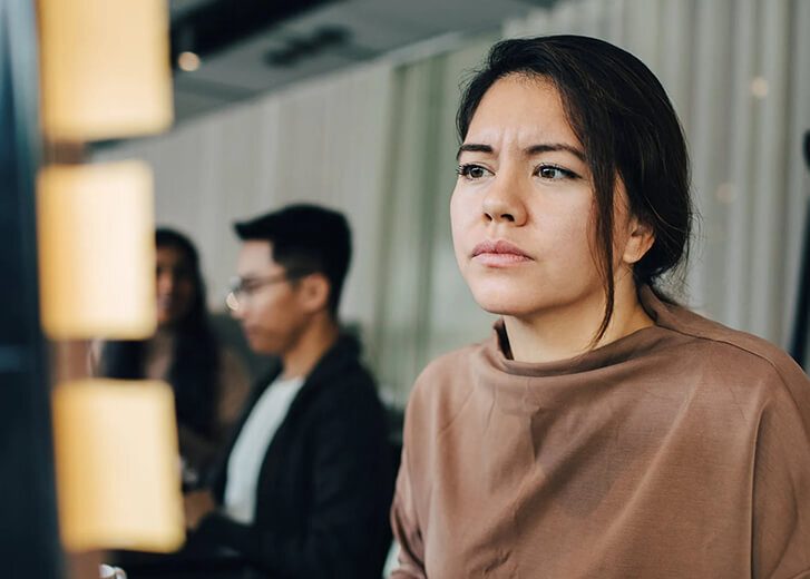 woman looking unsure